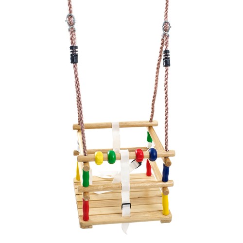 Wooden baby swing seat with - swing,